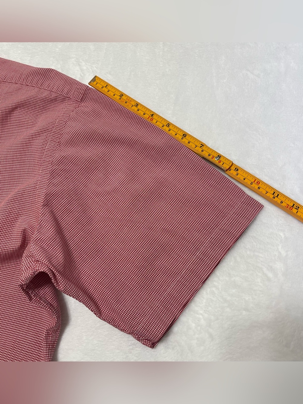Vintage Ralph Lauren Blake Men’s L Red Gingham Navy Pony Short Sleeve Shirt - Picture 9 of 9
